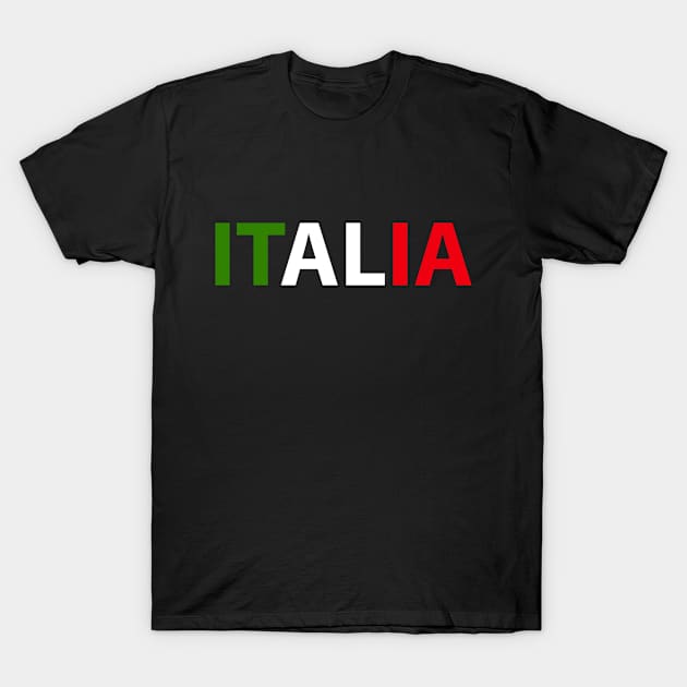 Word Italia Flag Parola Italia Voce Italia Termine Italia Bandiera italiana T-Shirt by BK55